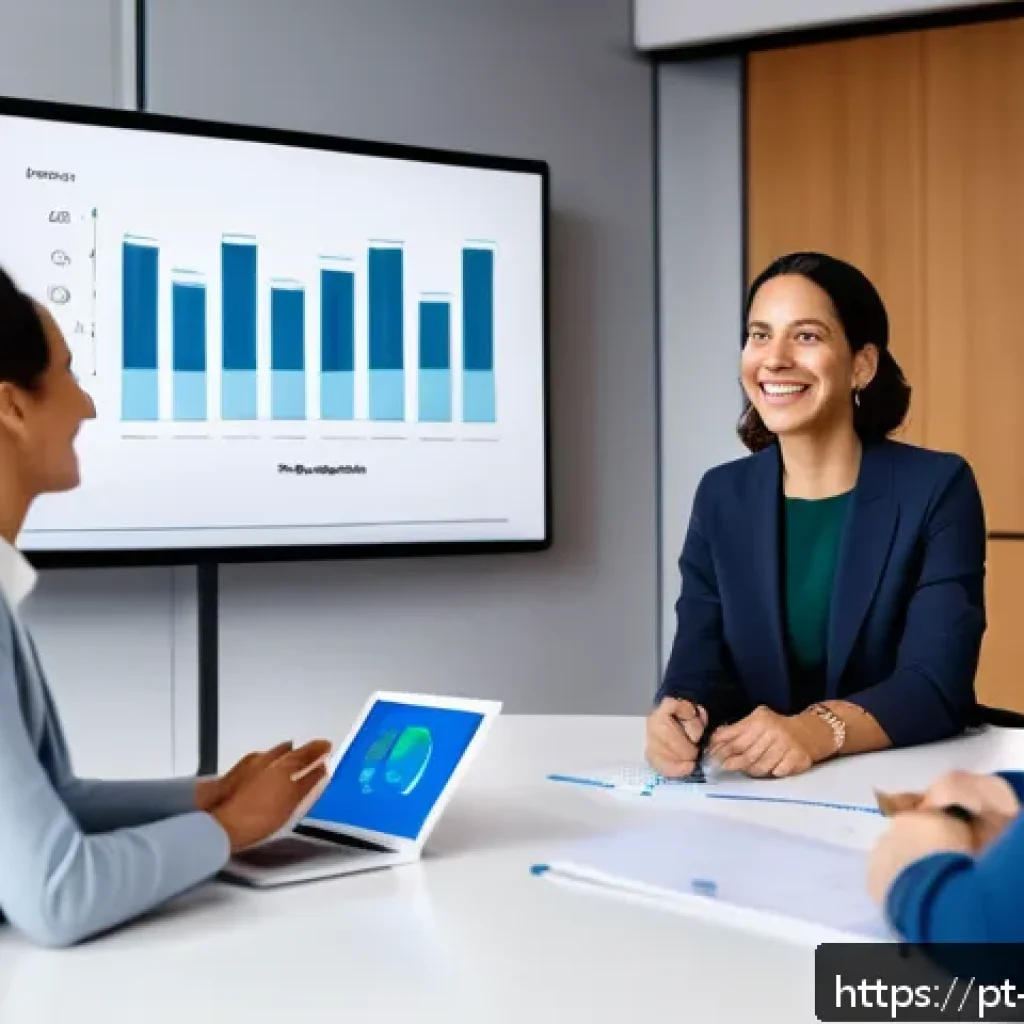 긍정적 피드백의 효과적인 활용법 - A modern office scene showing a diverse team of professionals in business casual attire engaged in a...