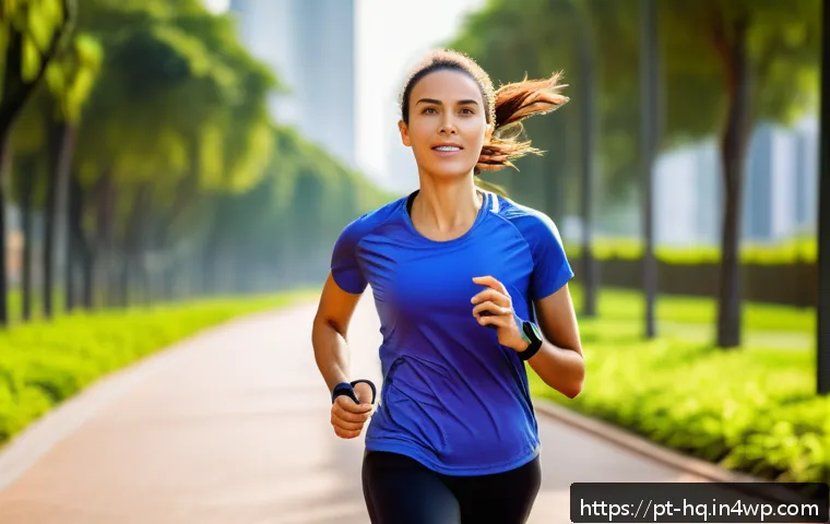 건강 행동 변화에 관한 최신 연구 동향 - A modern Brazilian woman in casual athletic wear using a sleek smartwatch during a morning jog in a ...